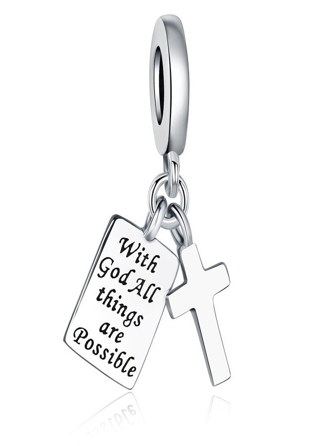 Linorui 925 Sterling Silver Charms Fit Pandora Charms Bracelet God Has You In His Arms I Have You In My Heart Fit Wife Daughter Mother's Day Christmas Birthday Gift - Image 1